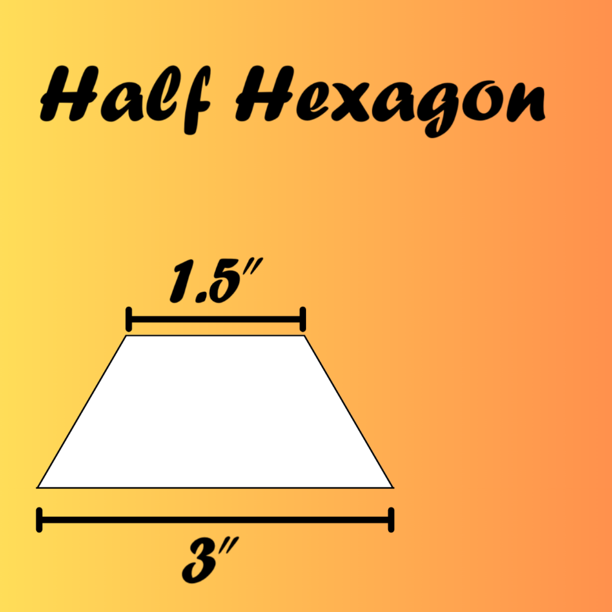 1.5x3" Half Hexagons