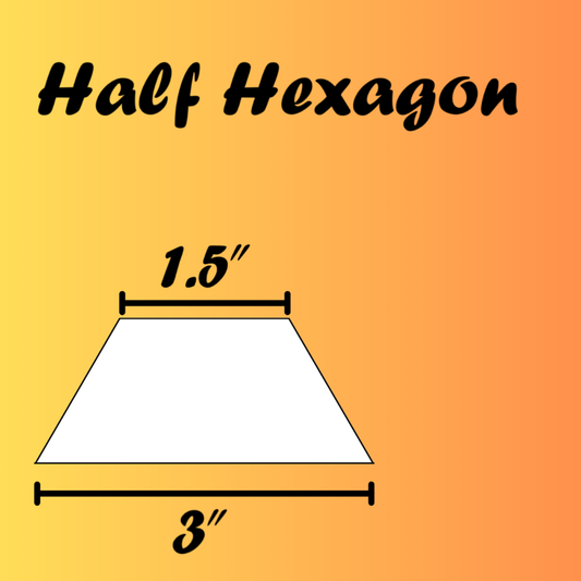 1.5x3" Half Hexagons