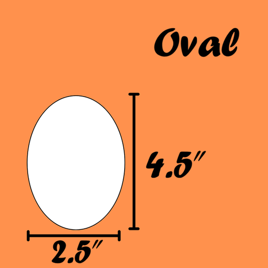 2.5" x 4.5" Oval
